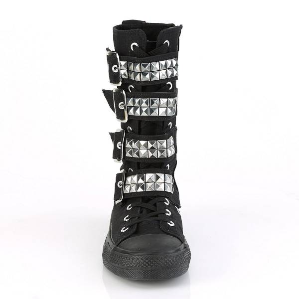 Demonia Men's Deviant-203 Sneakers Boots - Black Canvas D8312-90US Clearance